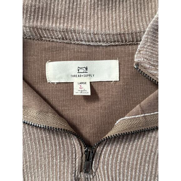 Women’s Thread + Supply Brown Ribbed Sweater Sz L - Picture 2 of 4